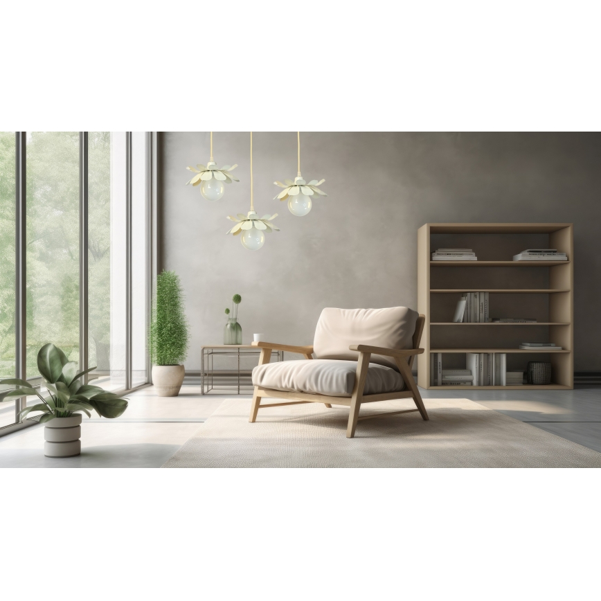 Bohemia-Design - Hänglampa med kabel 1xE27/60W/230V krämfärgad