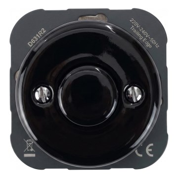 Bohemia-Design - porslinsdimmer i retrostil utan ram 250V/10A svart