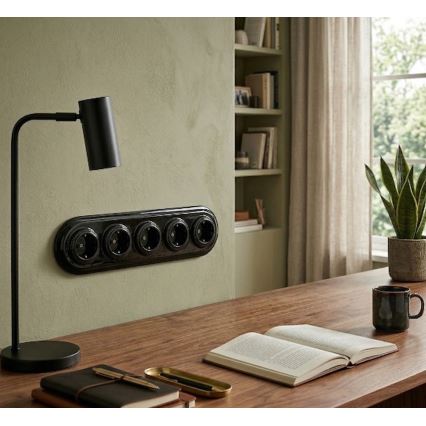 Bohemia-Design - Porslinsram i retrostil för 5 moduler, svart