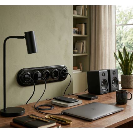 Bohemia-Design - Porslinsram i retrostil för 5 moduler, svart