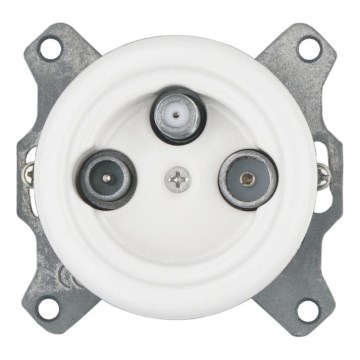 Bohemia-Design - Porslinsretro TV/SAT-W-uttag utan ram, vit