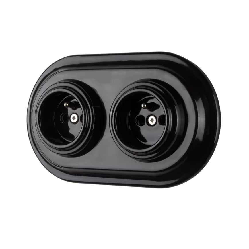 Bohemia-Design - Retro porslinsram, dubbel, svart