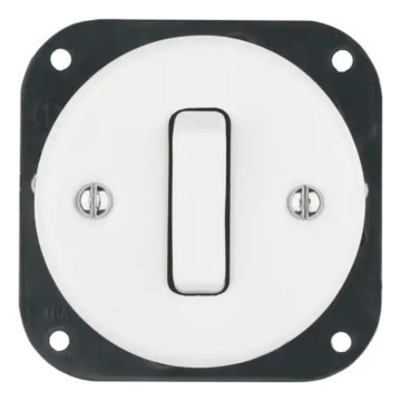 Bohemia-Design - Retro porslinsströmbrytare, enkel och ramlös, för dörrklocka, vit