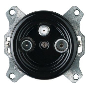 Bohemia-Design - Retro porslinsuttag TV/SAT-W utan ram, svart