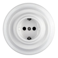 Bohemia-Design - Retro porslinsvägguttag med ram SCHUKO 250V/16A vitt