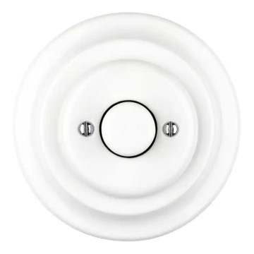 Bohemia-Design - Retro porslinsvriddimmer med ram 250V/10A, vit