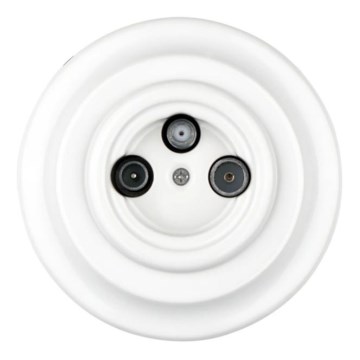 Bohemia-Design - Retro TV/SAT-uttag i porslin med ram, vit