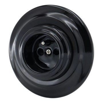 Bohemia-Design - Retro vägguttag i porslin med ram 250V/16A svart