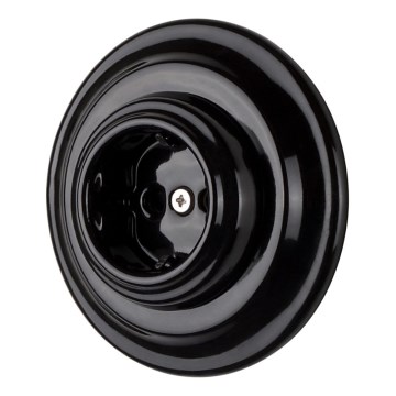 Bohemia-Design - Retro vägguttag i porslin med SCHUKO-ram 250V/16A, svart