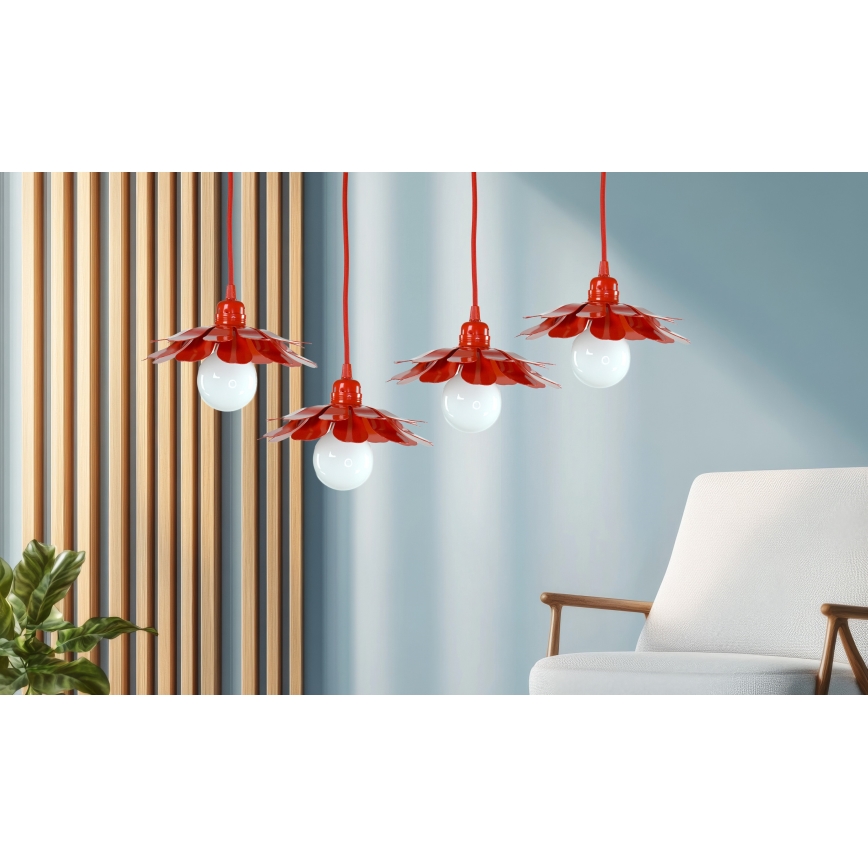Bohemia-Design - Takpendel med kabel 1xE27/60W/230V röd