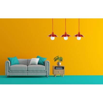 Bohemia-Design - Takpendel med kabel 1xE27/60W/230V röd
