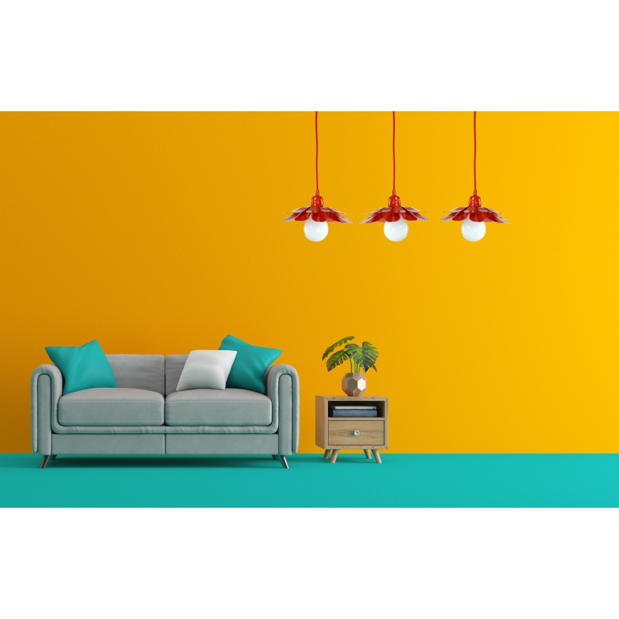 Bohemia-Design - Takpendel med kabel 1xE27/60W/230V röd
