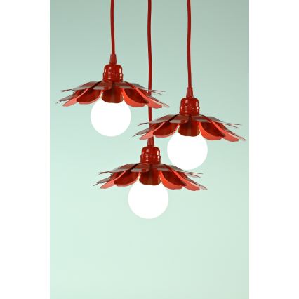 Bohemia-Design - Takpendel med kabel 1xE27/60W/230V röd