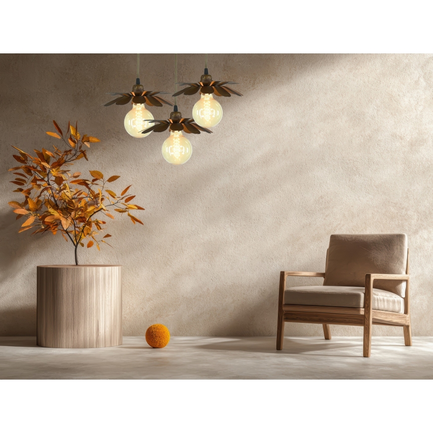 Bohemia-Design - Takpendel med vajer 1xE27/60W/230V brons
