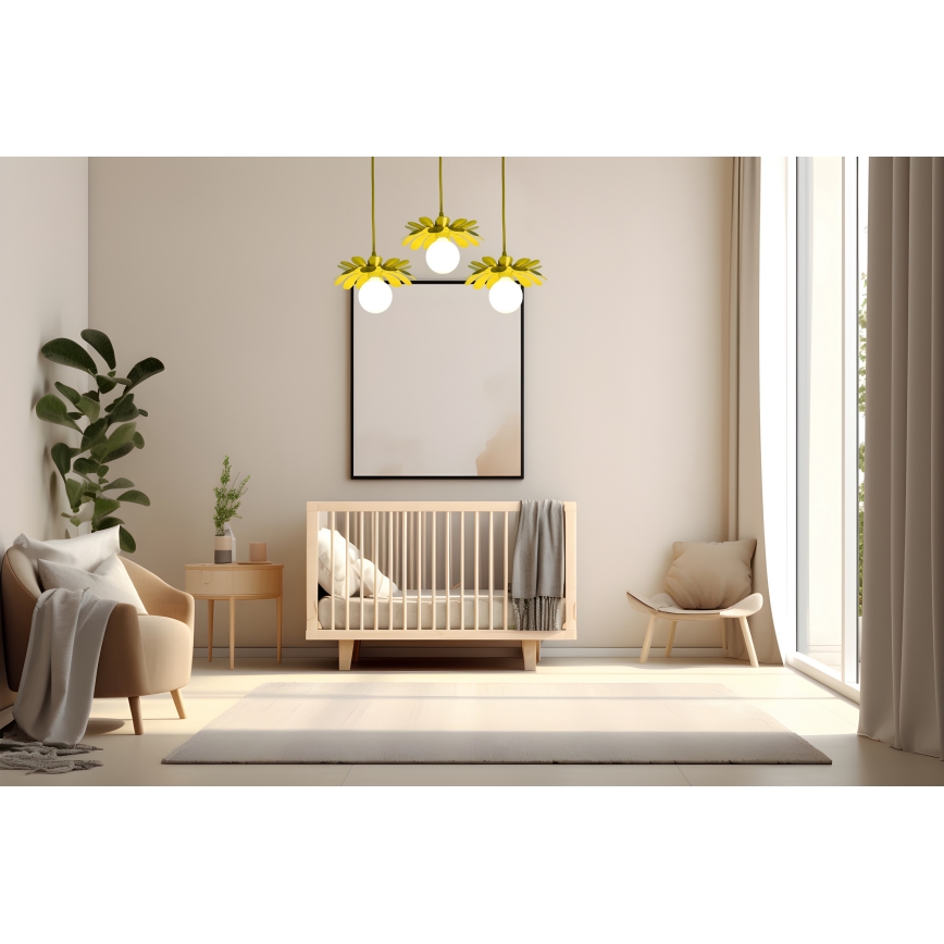 Bohemia-Design - Takpendel med vajer 1xE27/60W/230V gul