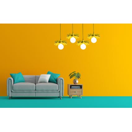 Bohemia-Design - Takpendel med vajer 1xE27/60W/230V gul