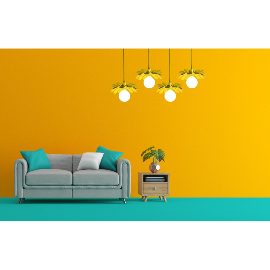 Bohemia-Design - Takpendel med vajer 1xE27/60W/230V gul