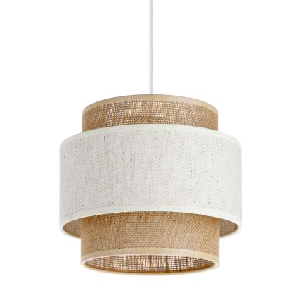 BOHO hänglampa med sladd 1xE27/60W/230V Ø 20 cm krämfärgad/jute