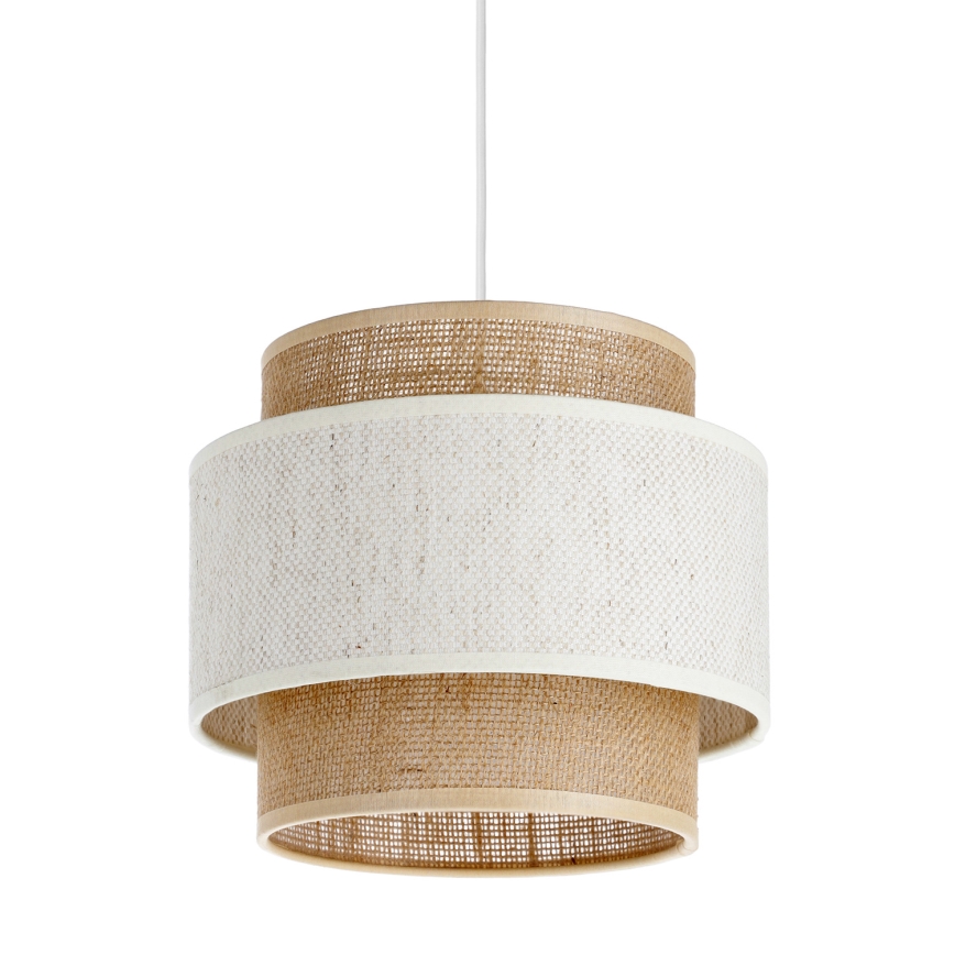 BOHO hänglampa med sladd 1xE27/60W/230V Ø 20 cm krämfärgad/jute