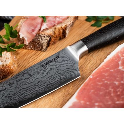 Böker - DAMAST kockkniv i damaskusstål 19,8 cm, handtag i ek