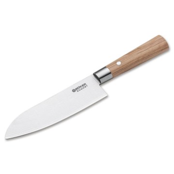 Böker - Damaskusstål kökskniv santoku DAMAST OLIVE 17,2 cm olivträ