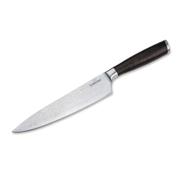 Böker - DAMAST kockkniv i damaskusstål 19,8 cm, handtag i ek