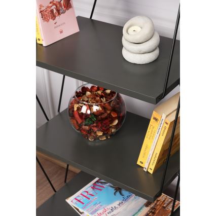 Bokhylla BALABAN 165x48 cm antracit/svart