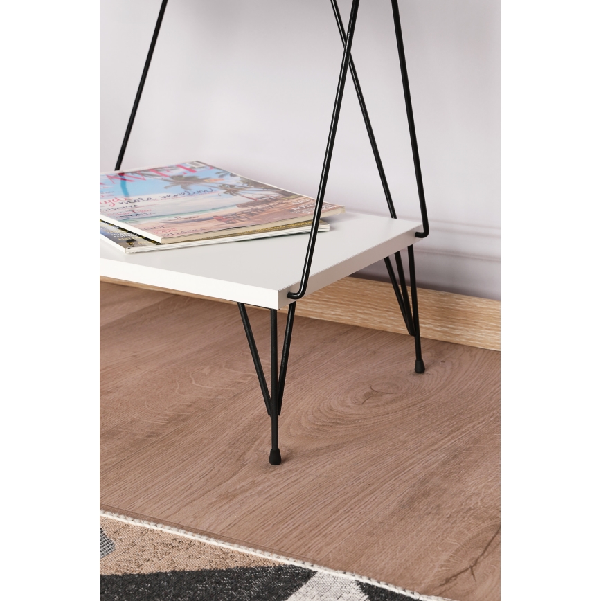 Bokhylla BALABAN 165x48 cm vit/svart