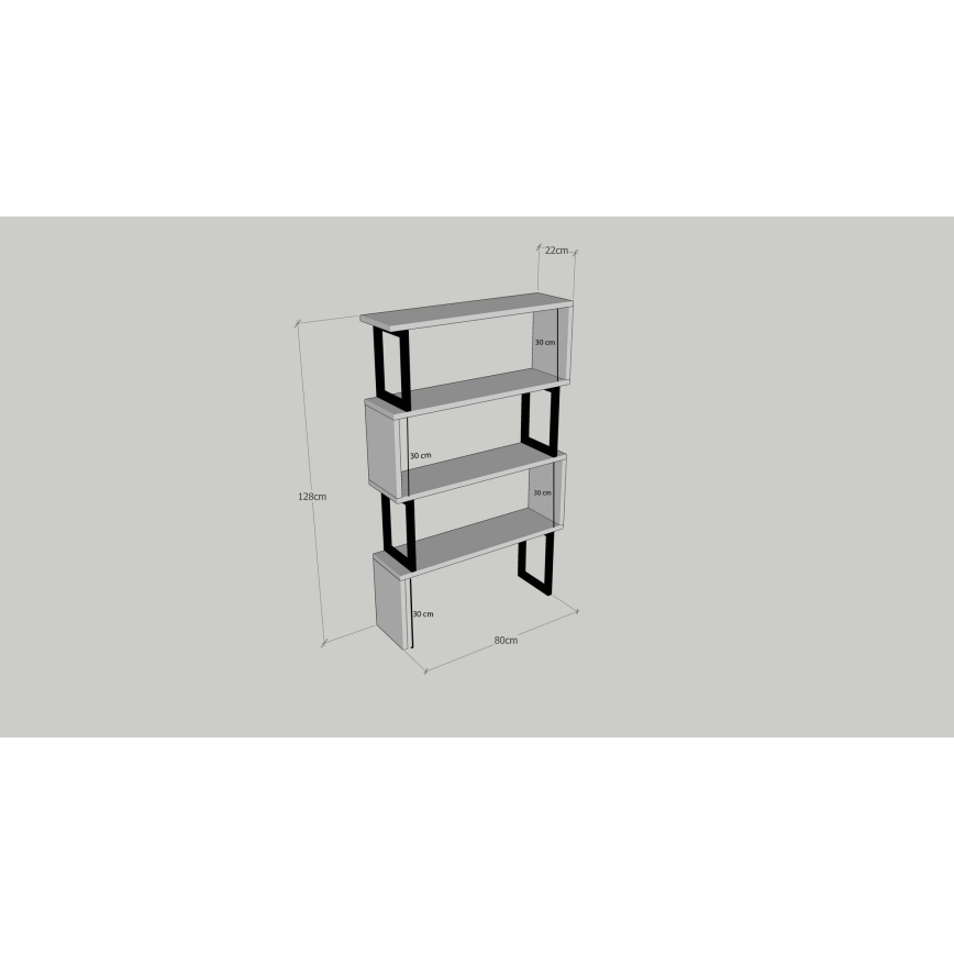 Bokhylla CEYLAN 128x80 cm brun/svart