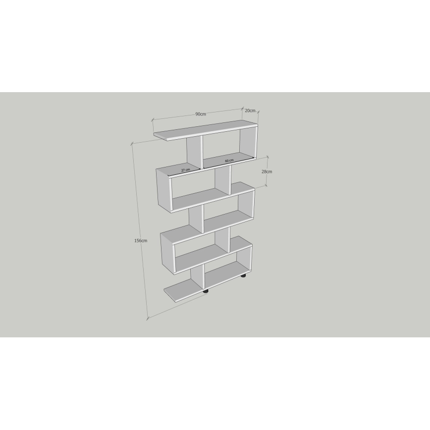 Bokhylla ELIF 156x90 cm brun