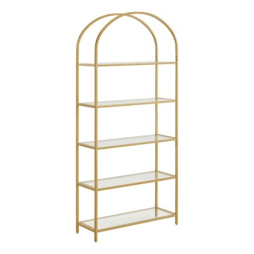 Bokhylla GLASY 83x184x30 cm guld