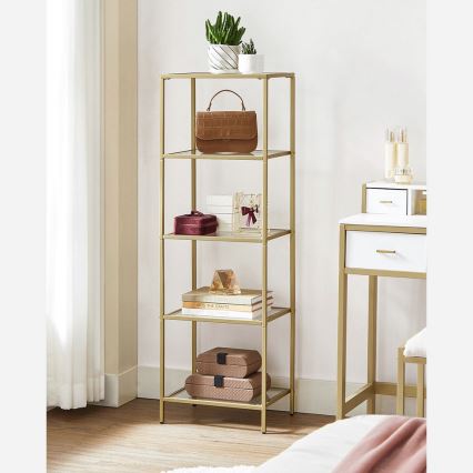 Bokhylla GLASY, guld