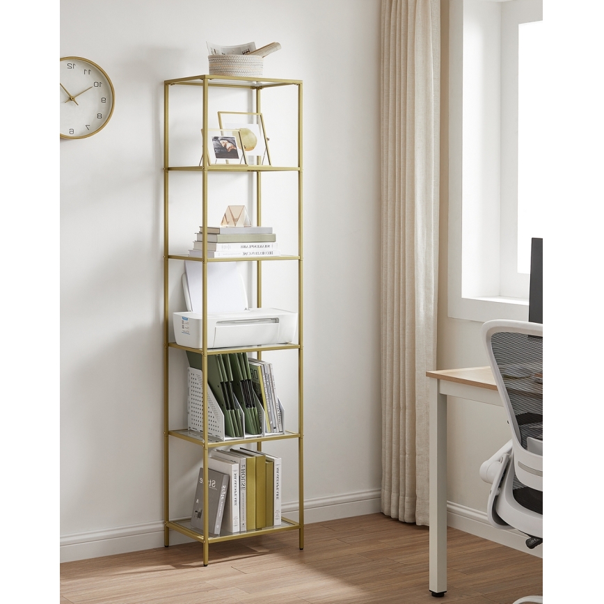 Bokhylla GLASY i guld
