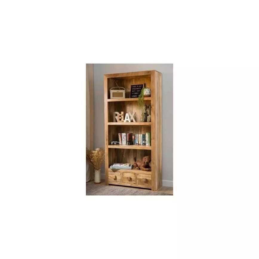 Bokhylla HINA 180x90 cm massivt trä/mangoträd