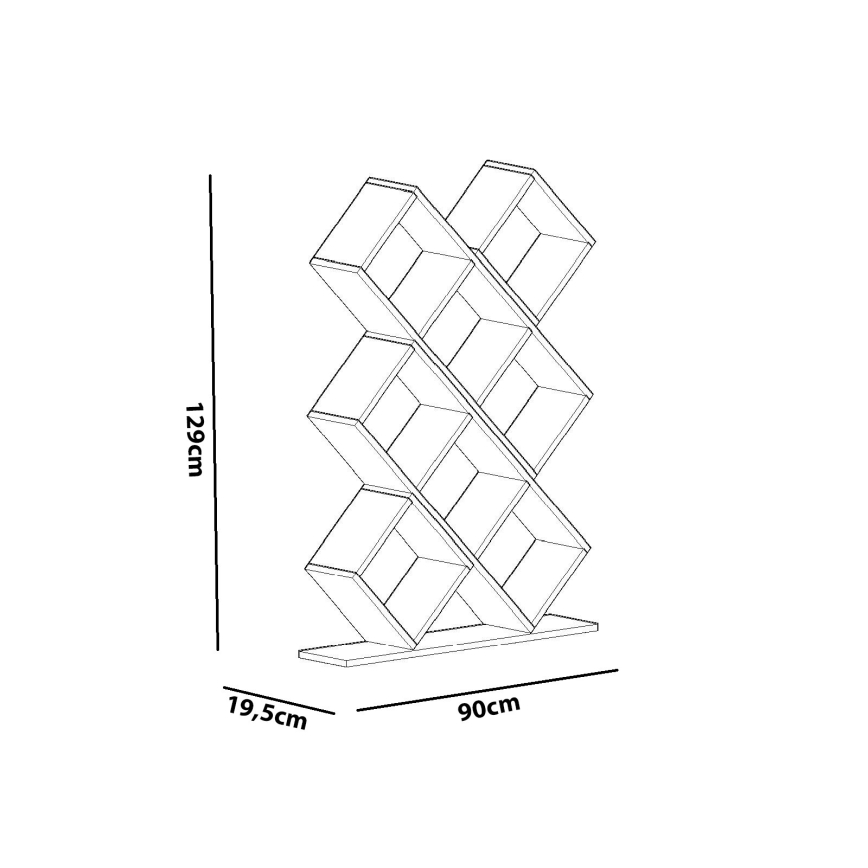 Bokhylla KUMSAL 129x90 cm vit