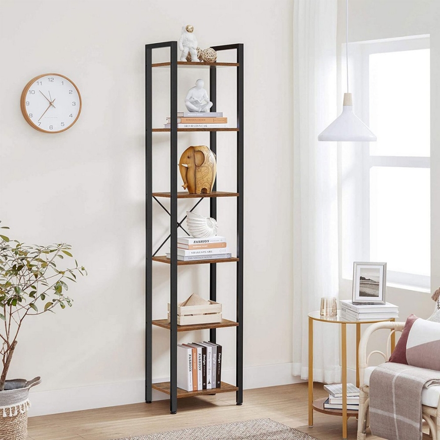 Bokhylla NAVARO 40x179x30 cm brun/svart