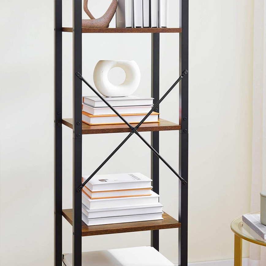 Bokhylla NAVARO 40x179x30 cm brun/svart