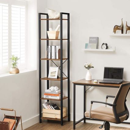 Bokhylla NAVARO 40x179x30 cm brun/svart