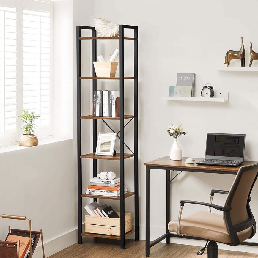 Bokhylla NAVARO 40x179x30 cm brun/svart