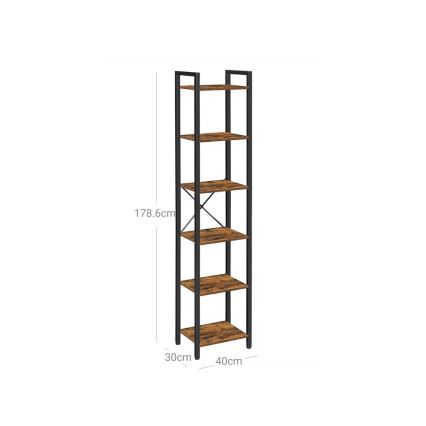 Bokhylla NAVARO 40x179x30 cm brun/svart