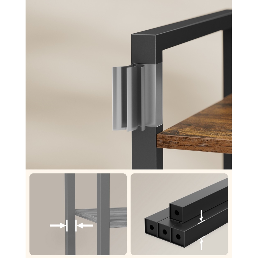 Bokhylla NAVARO brun/svart