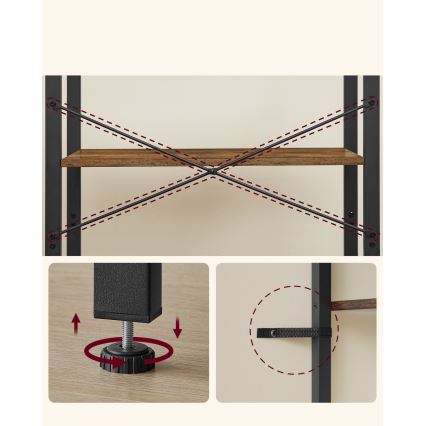 Bokhylla NAVARO brun/svart