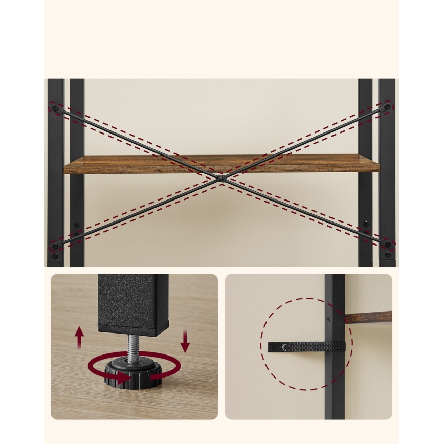 Bokhylla NAVARO brun/svart