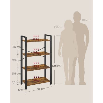 Bokhylla NAVARO brun/svart