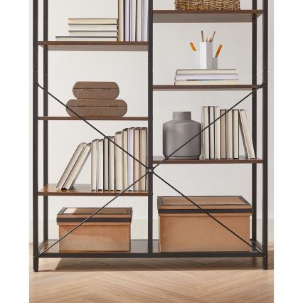 Bokhylla NAVARO brun/svart