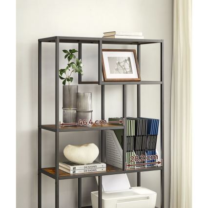 Bokhylla NAVARO brun/svart