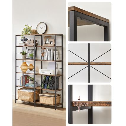 Bokhylla NAVARO brun/svart