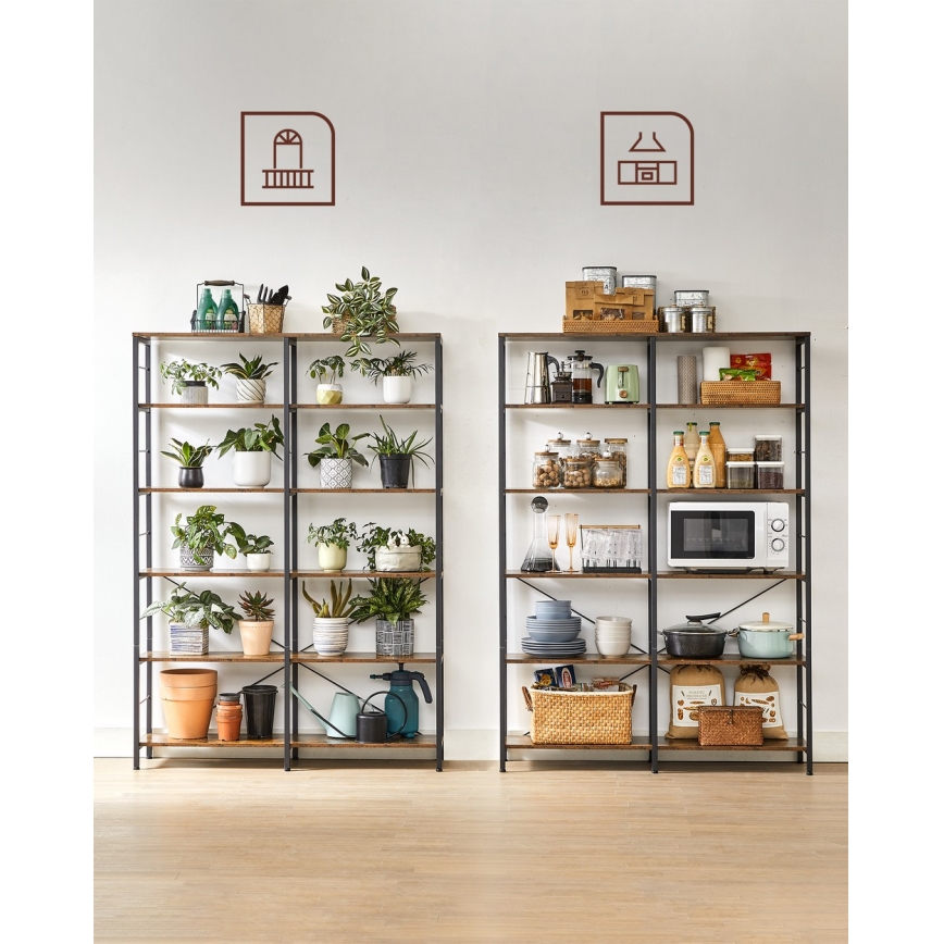 Bokhylla NAVARO brun/svart