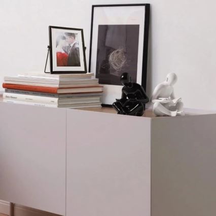 Bokstöd 17,5 x 13 x 14 cm svart/vit