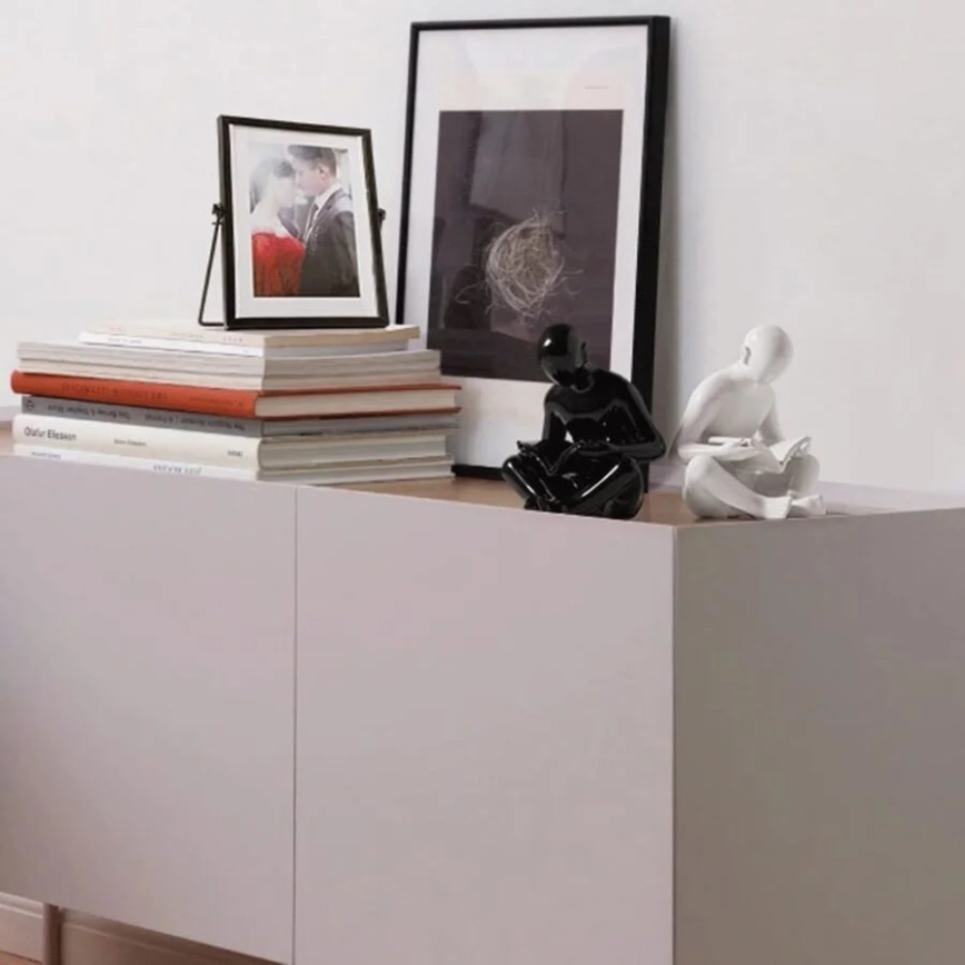 Bokstöd 17,5 x 13 x 14 cm svart/vit